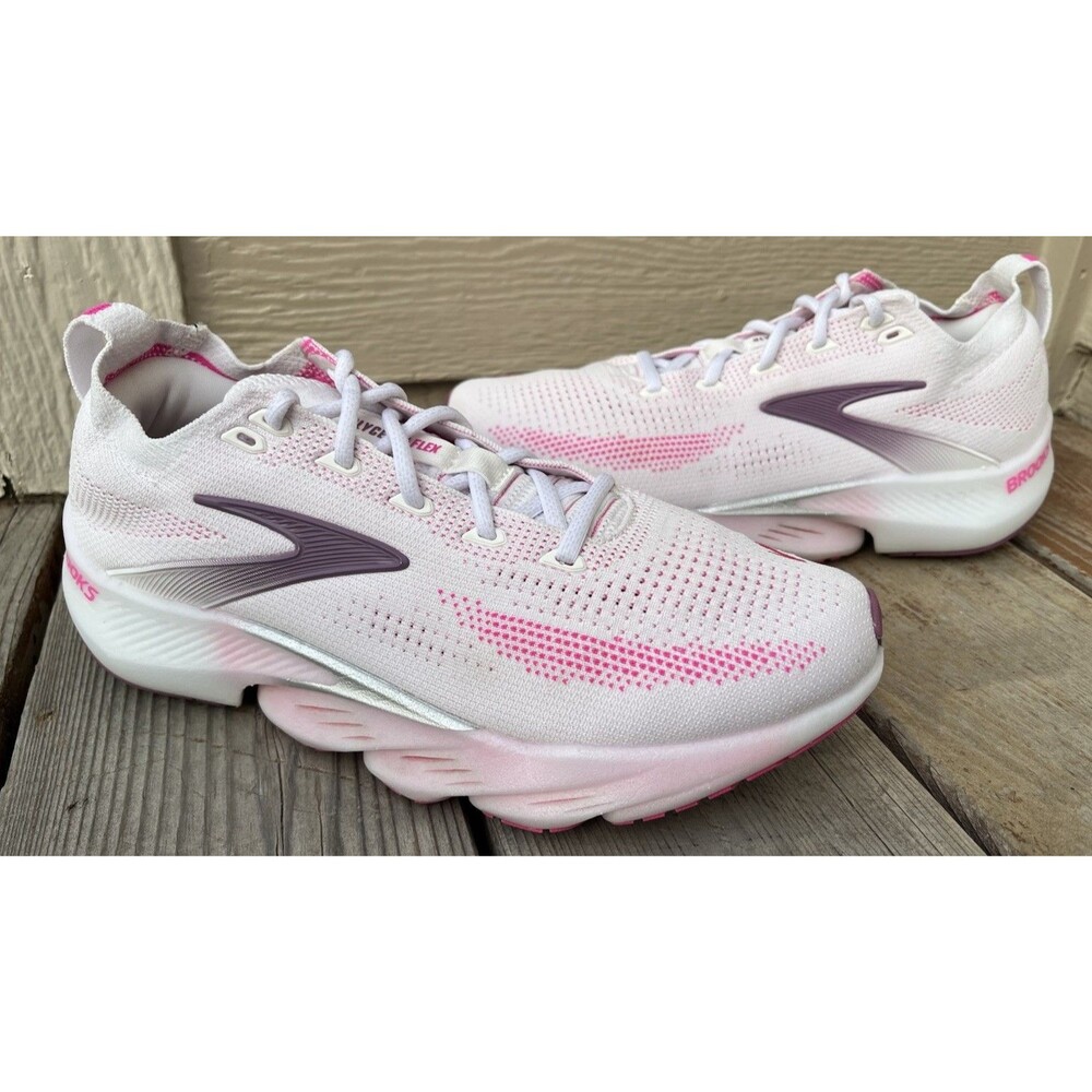Brooks Glycerin Flex Women's 9 B Running Shoes 1204671B136 White/Pink